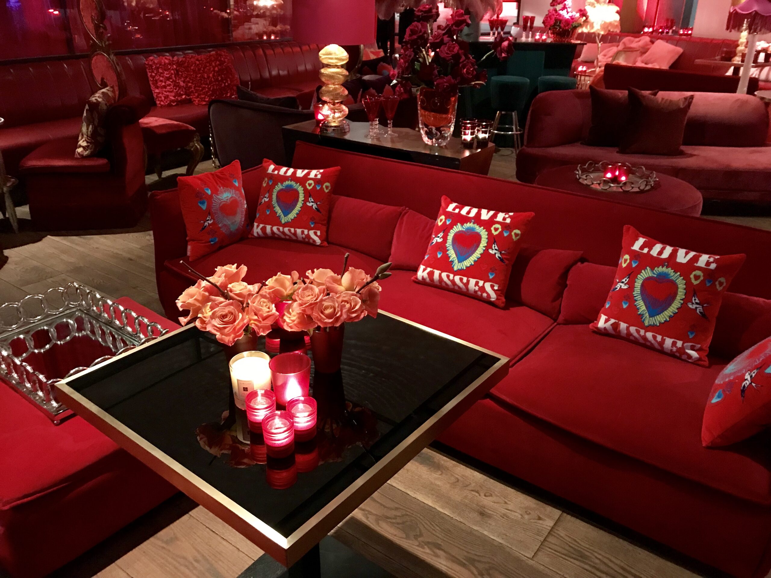 Our sexy red night club theme At Home Catering