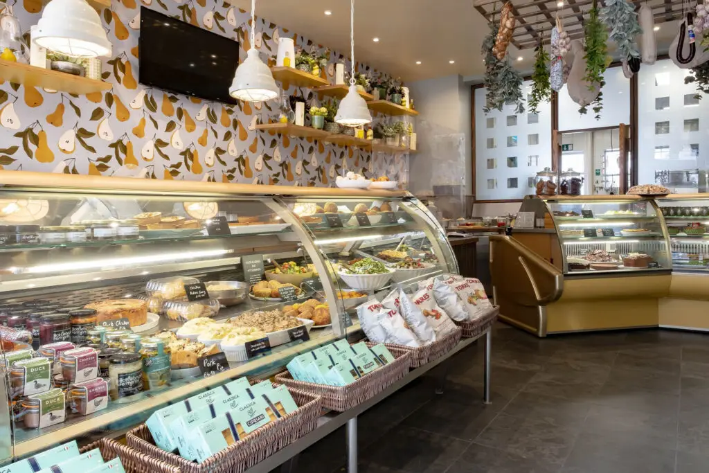 Inside the At Home Catering deli in Cobham
