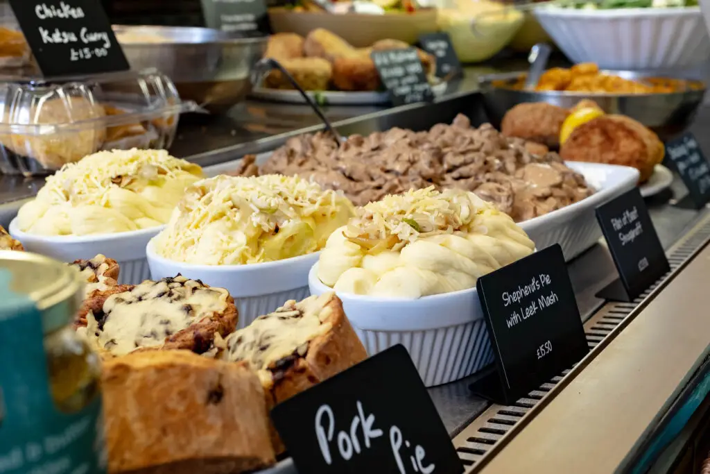 Quiches, pork pies and bakes on the deli counter