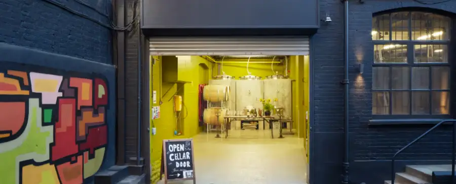 London Cru urban winery venue with barrel decor